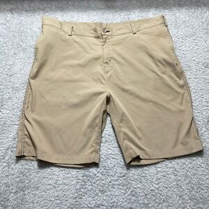 Ping Mens Golf Shorts Tan Khaki Performance Flat Front Size 40